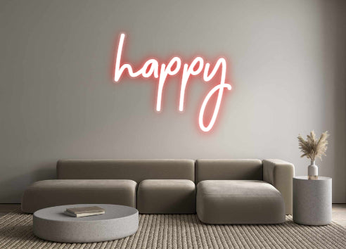 Custom Neon: happy